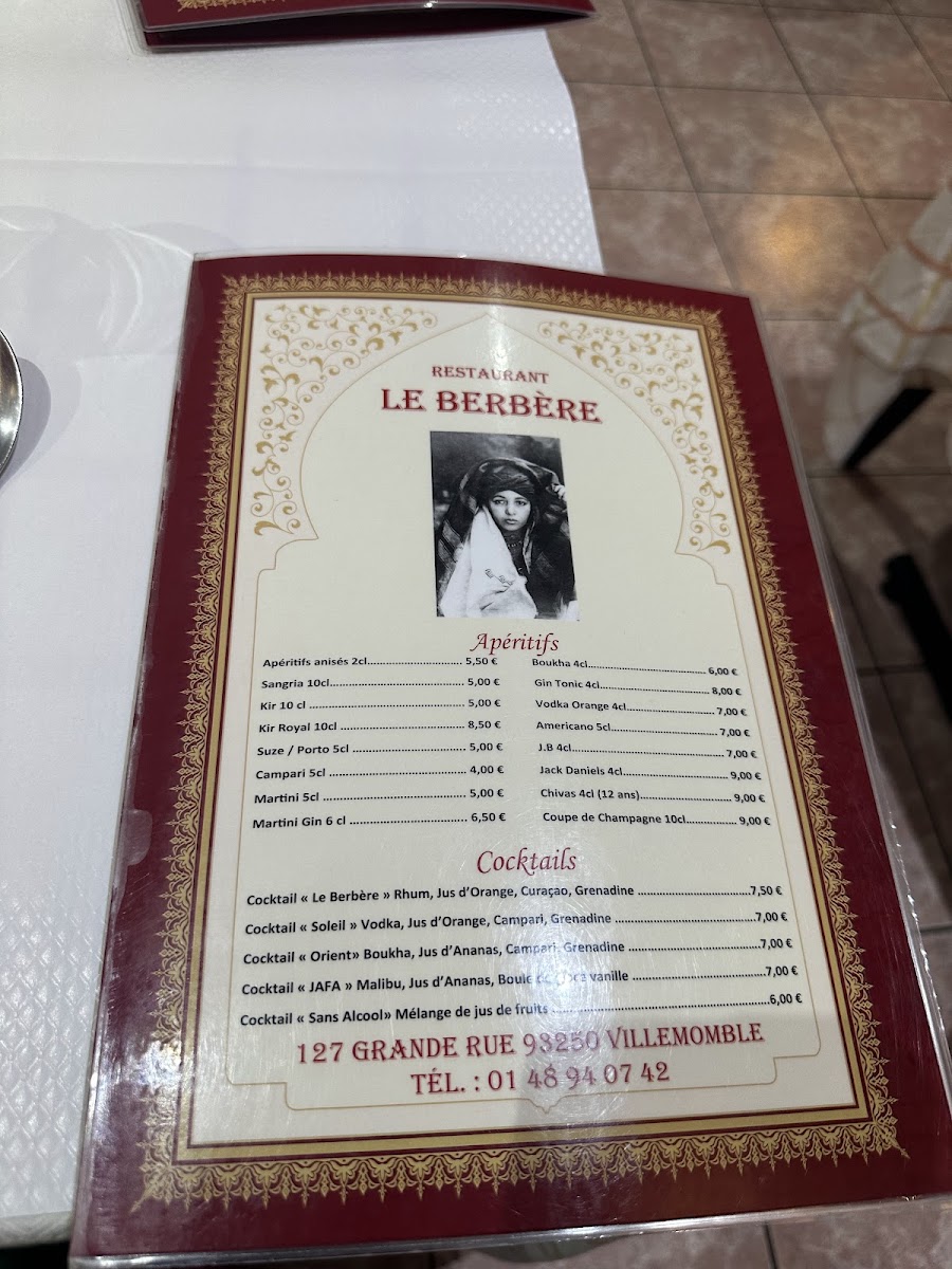 Menu Le Berbère-10